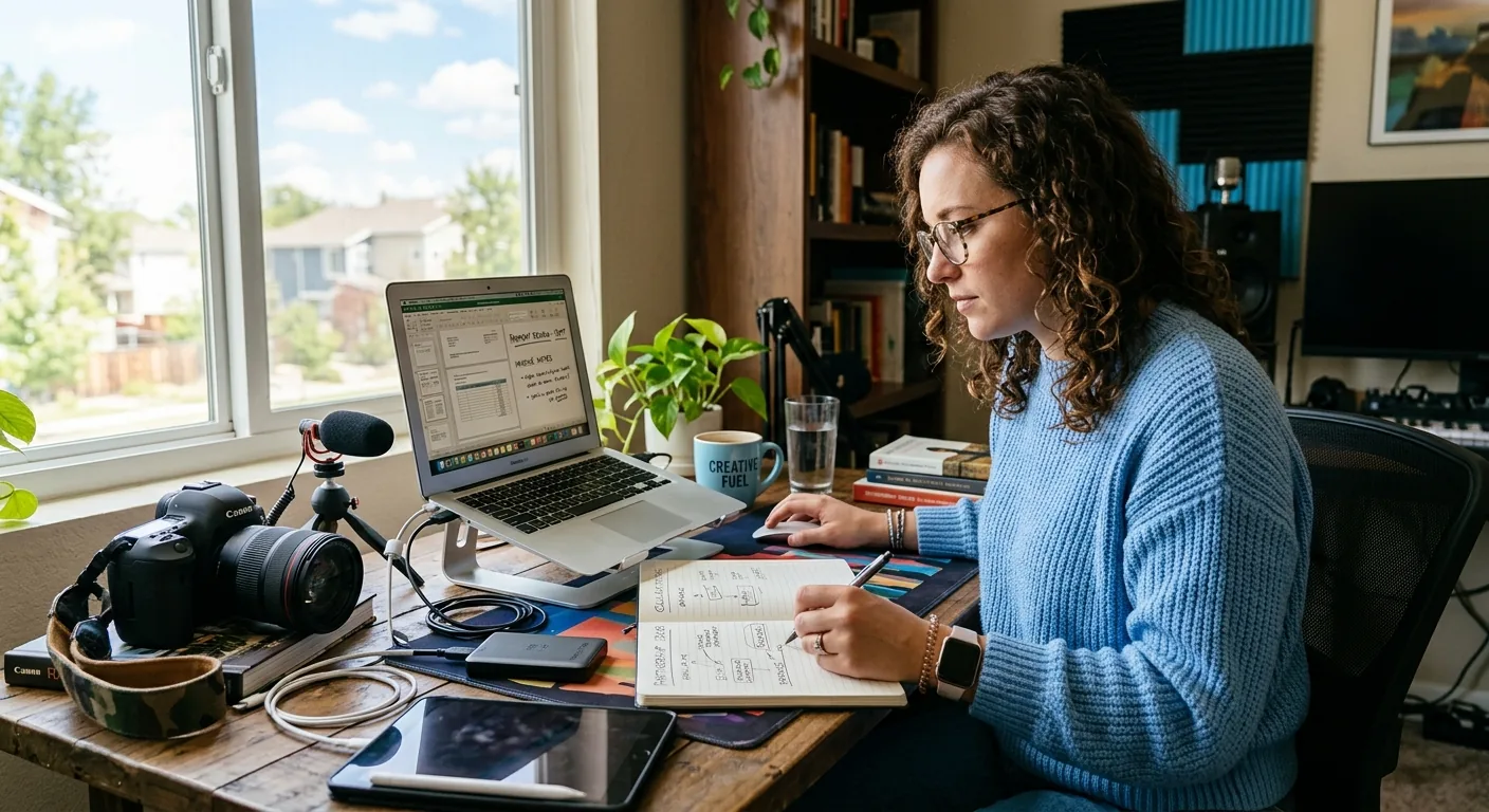 Creator working through brand collaboration opportunities