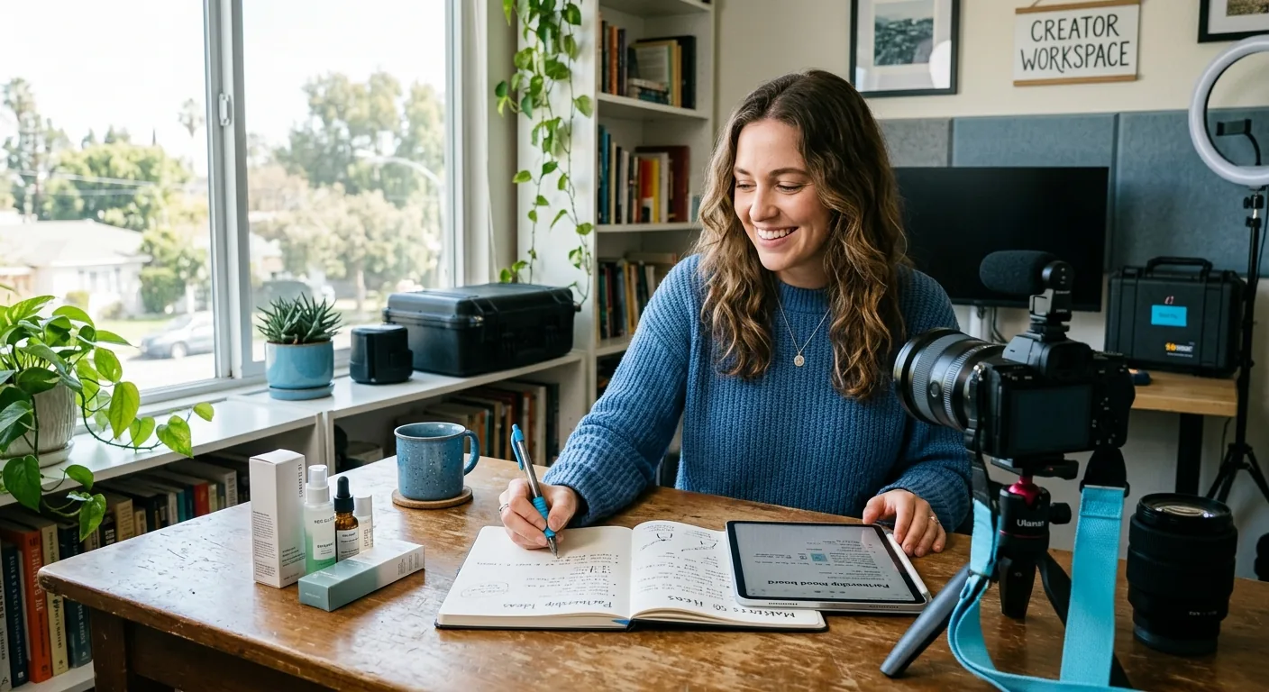 Creator working through brand collaboration opportunities