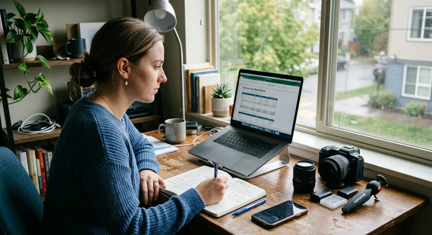 Creator working through creator sponsorship rates