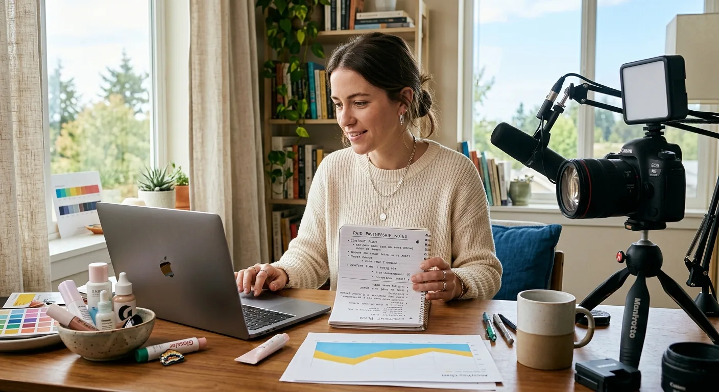 Creator working through brand collaboration opportunities