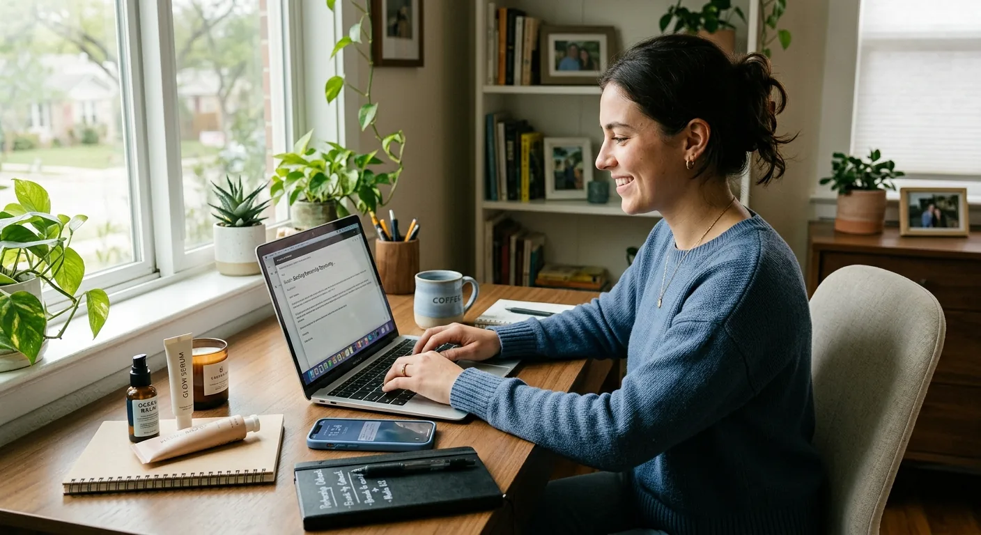 Creator working through influencer brand outreach
