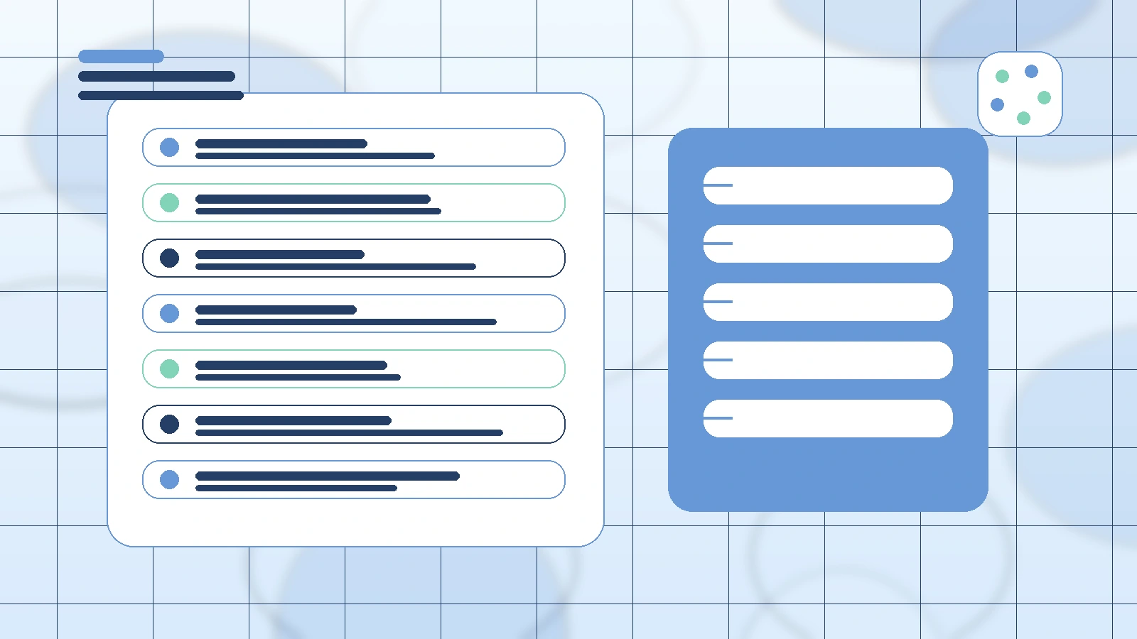 Abstract SaaS illustration for Monetization and Brand Deals — CreaSeed service overview, showing a creator workflow with AI-assisted brand deal management