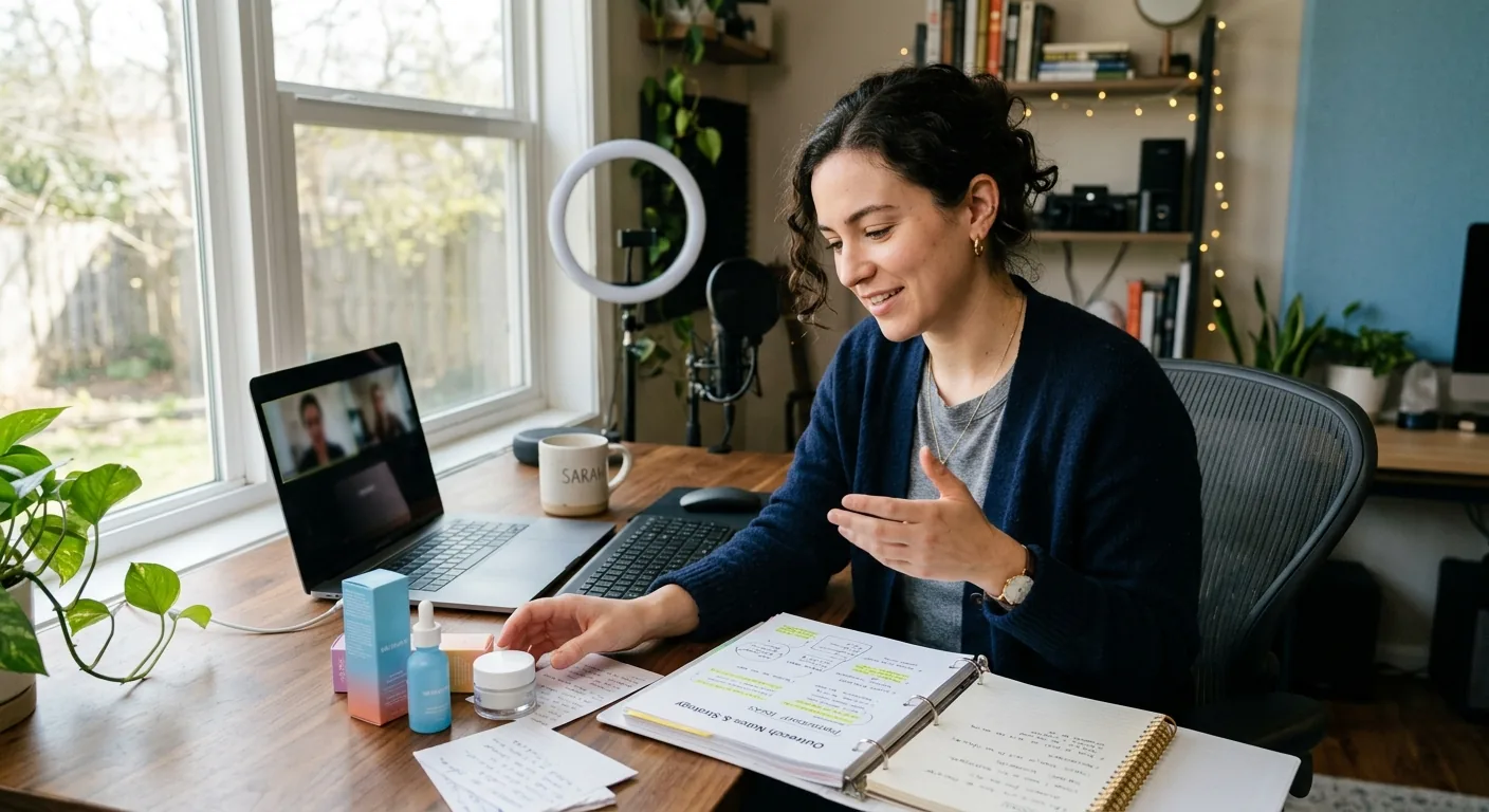 Creator working through brand collaboration opportunities