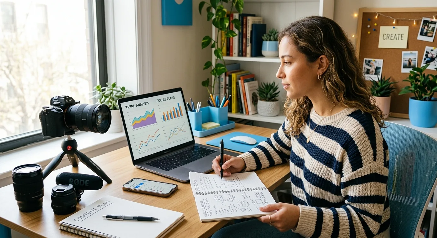Creator working through content trends