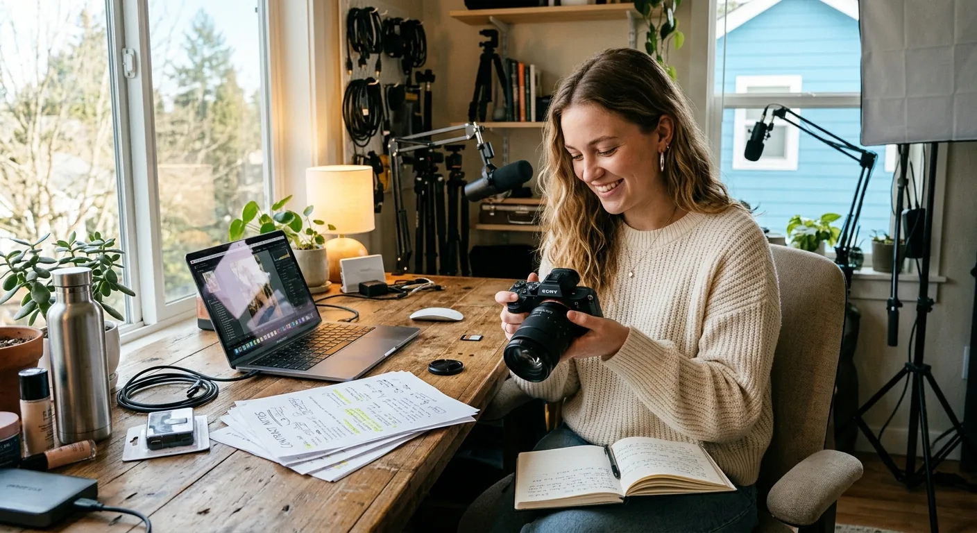 Creator working through brand collaboration opportunities