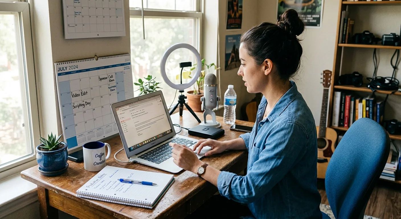 Creator working through brand collaboration opportunities