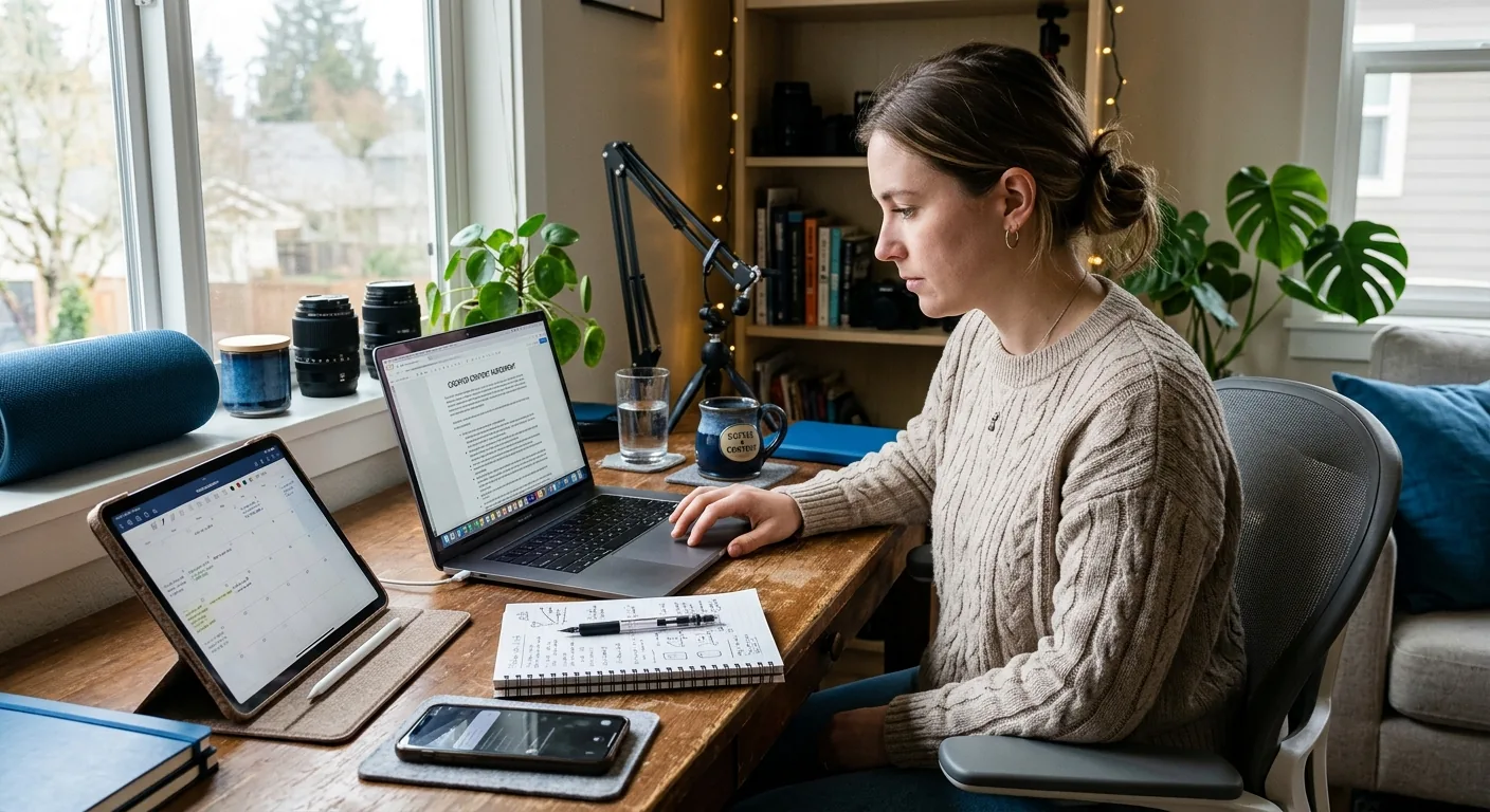 Creator working through brand collaboration opportunities