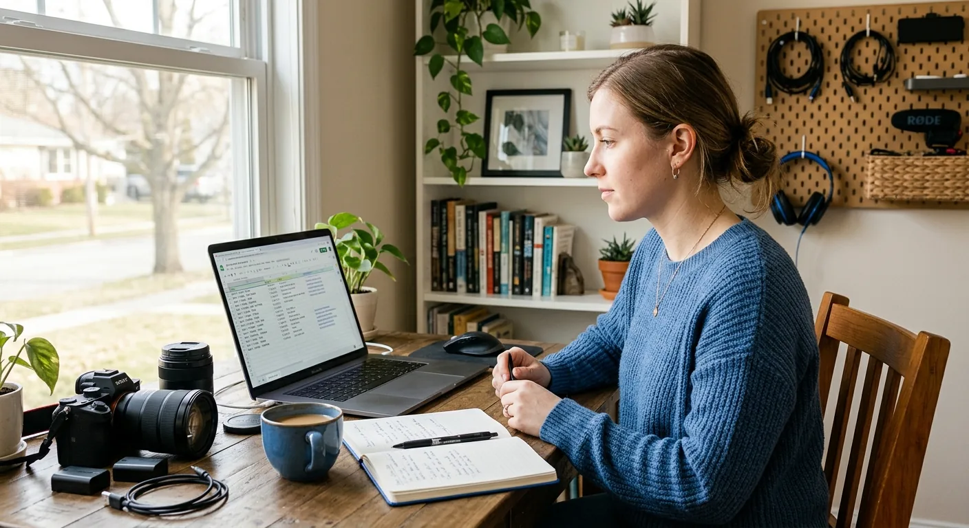 Creator working through brand collaboration opportunities