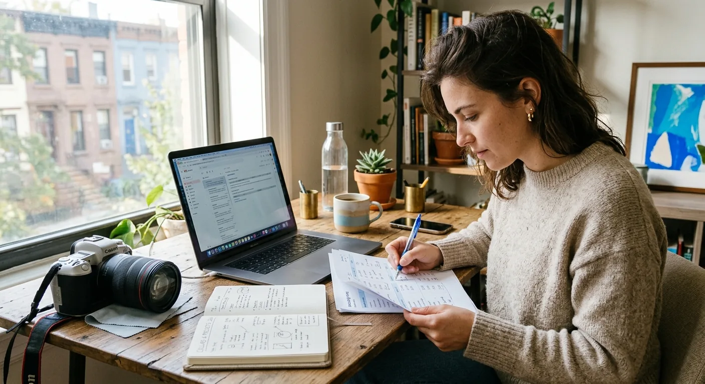 Creator working through brand collaboration opportunities