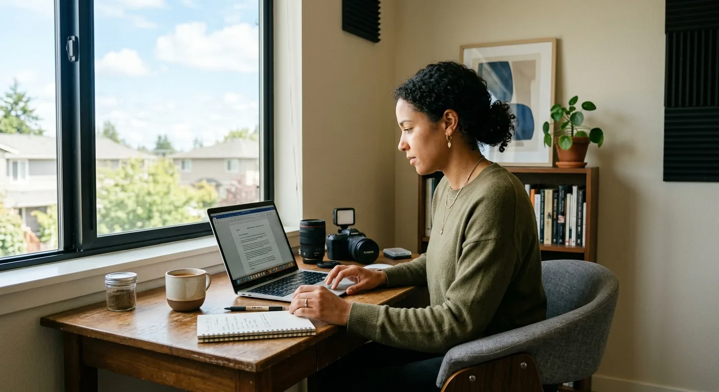 Creator working through brand collaboration opportunities