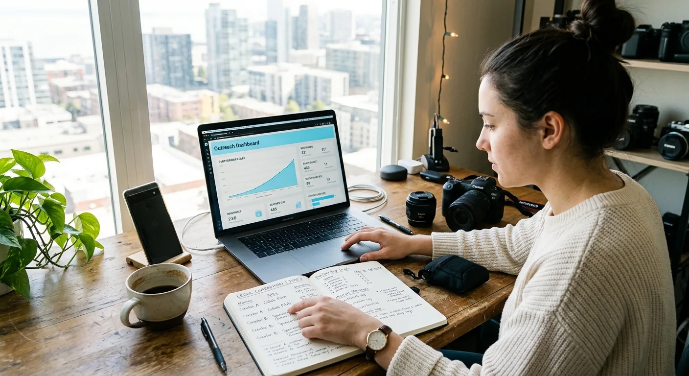 Creator working through brand collaboration opportunities