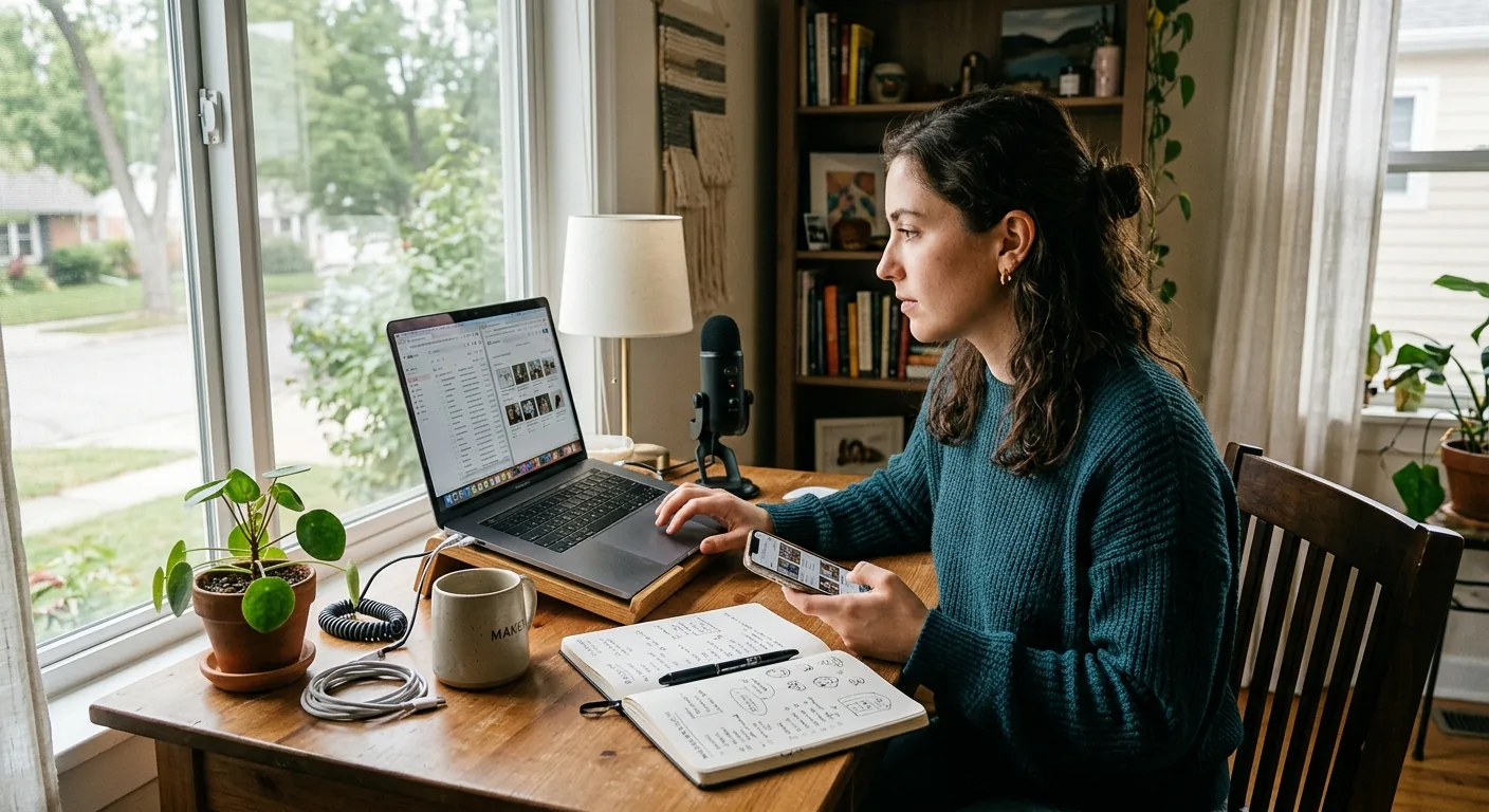 Creator working through brand collaboration opportunities