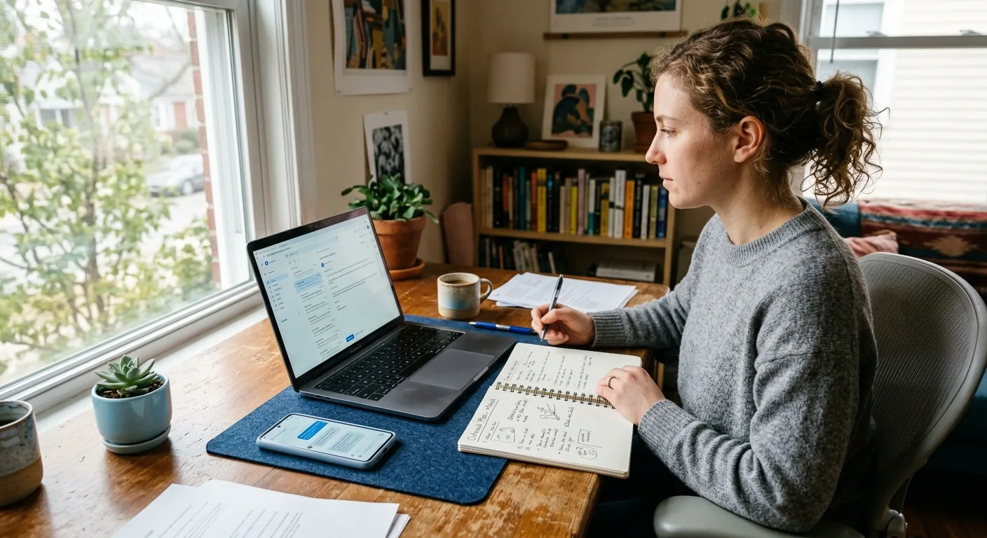 Creator working through influencer brand outreach