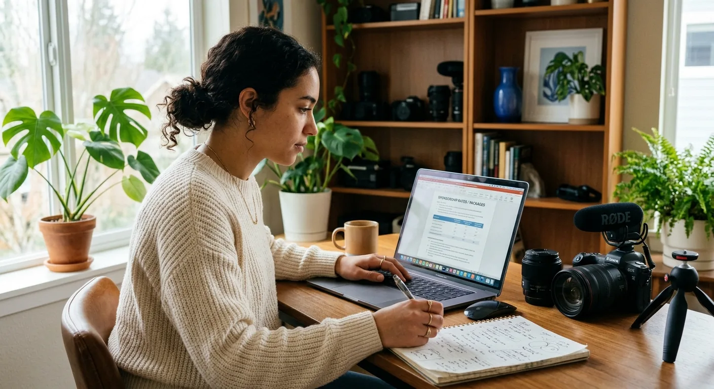 Creator working through creator sponsorship rates