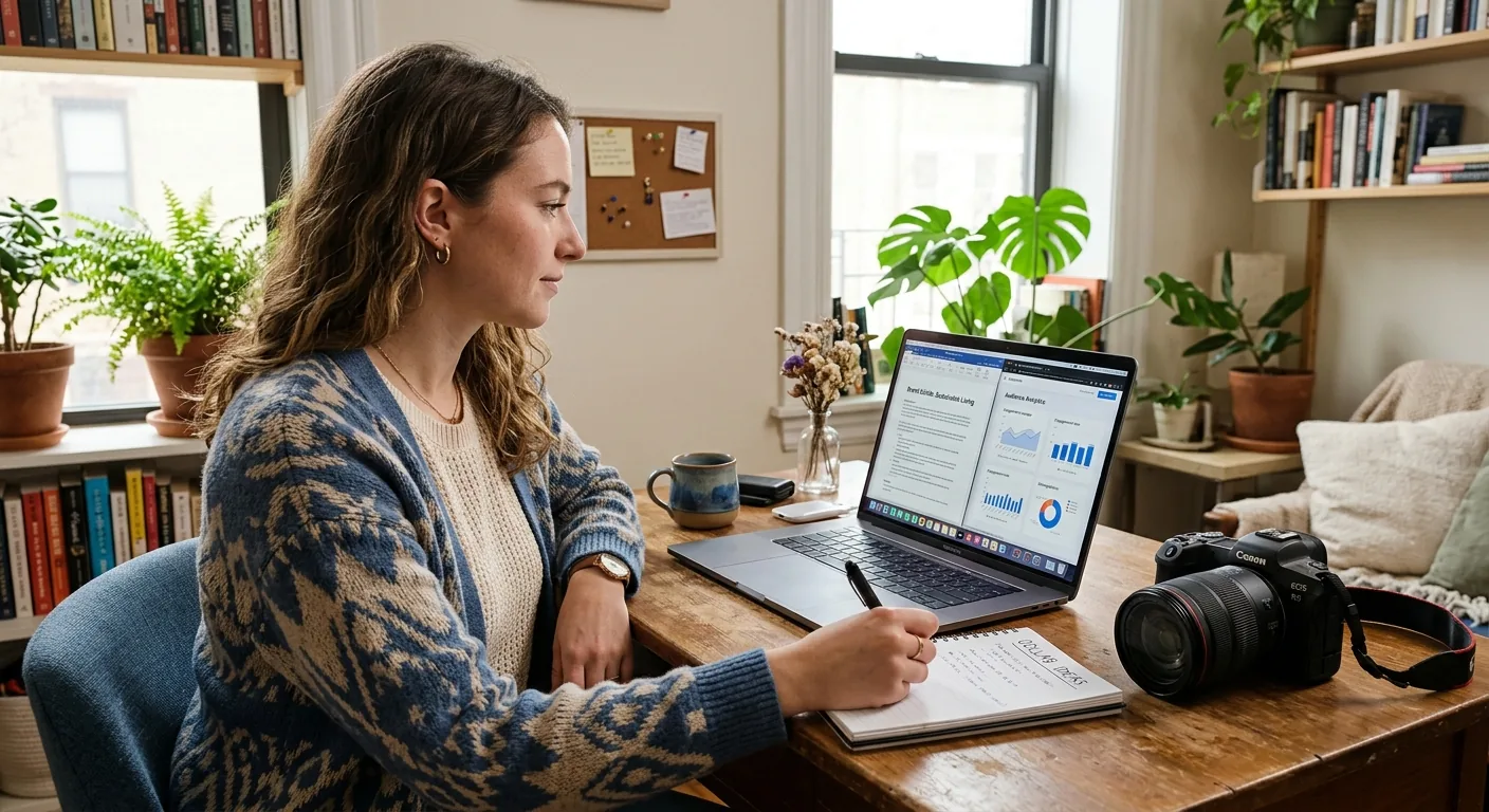 Creator working through brand collaboration opportunities