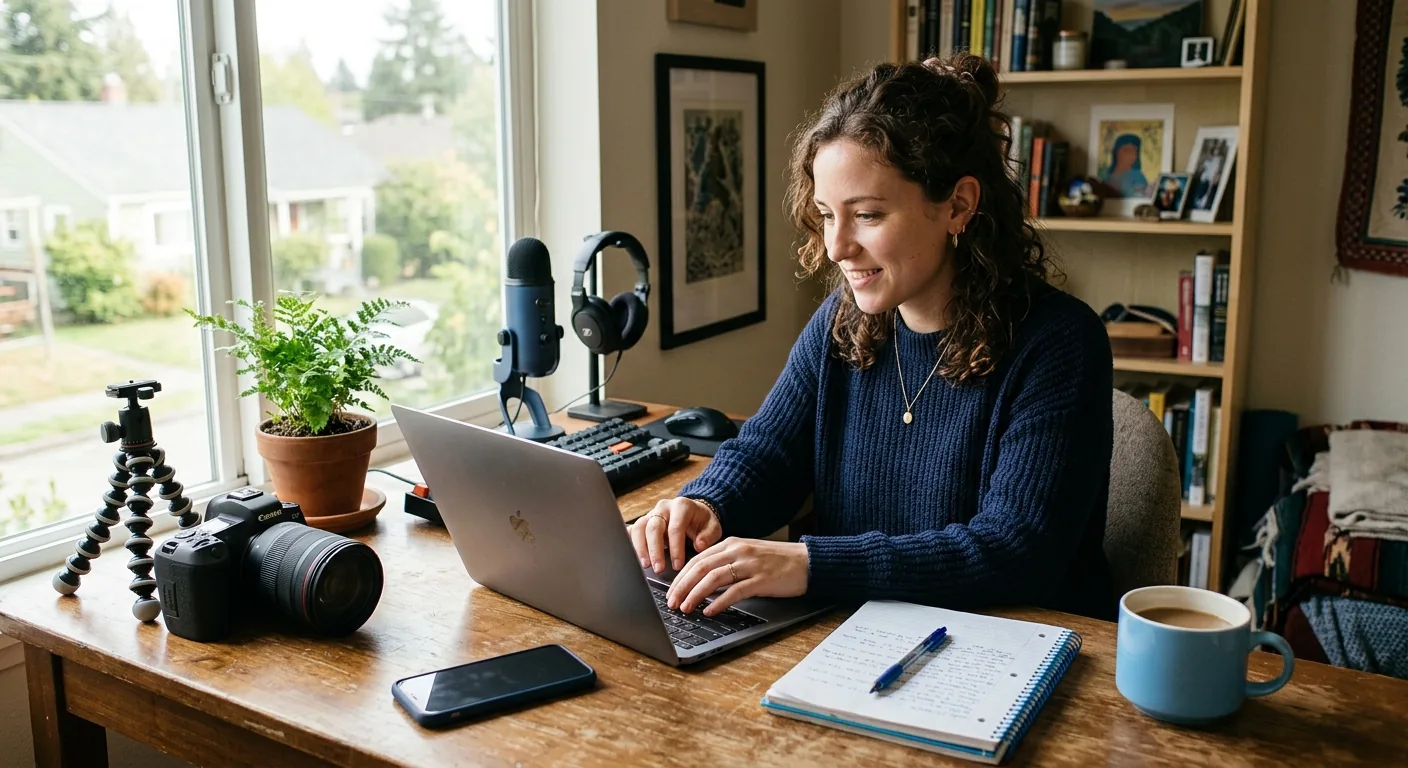 Creator working through influencer brand outreach