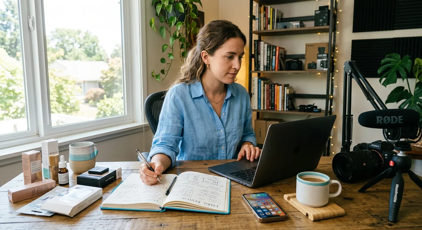 Creator working through brand collaboration opportunities