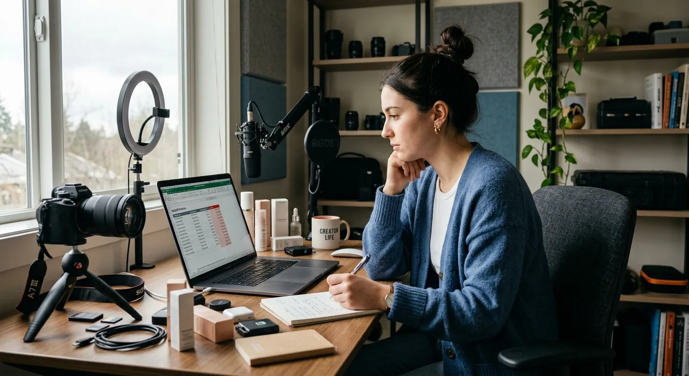 Creator working through brand collaboration opportunities