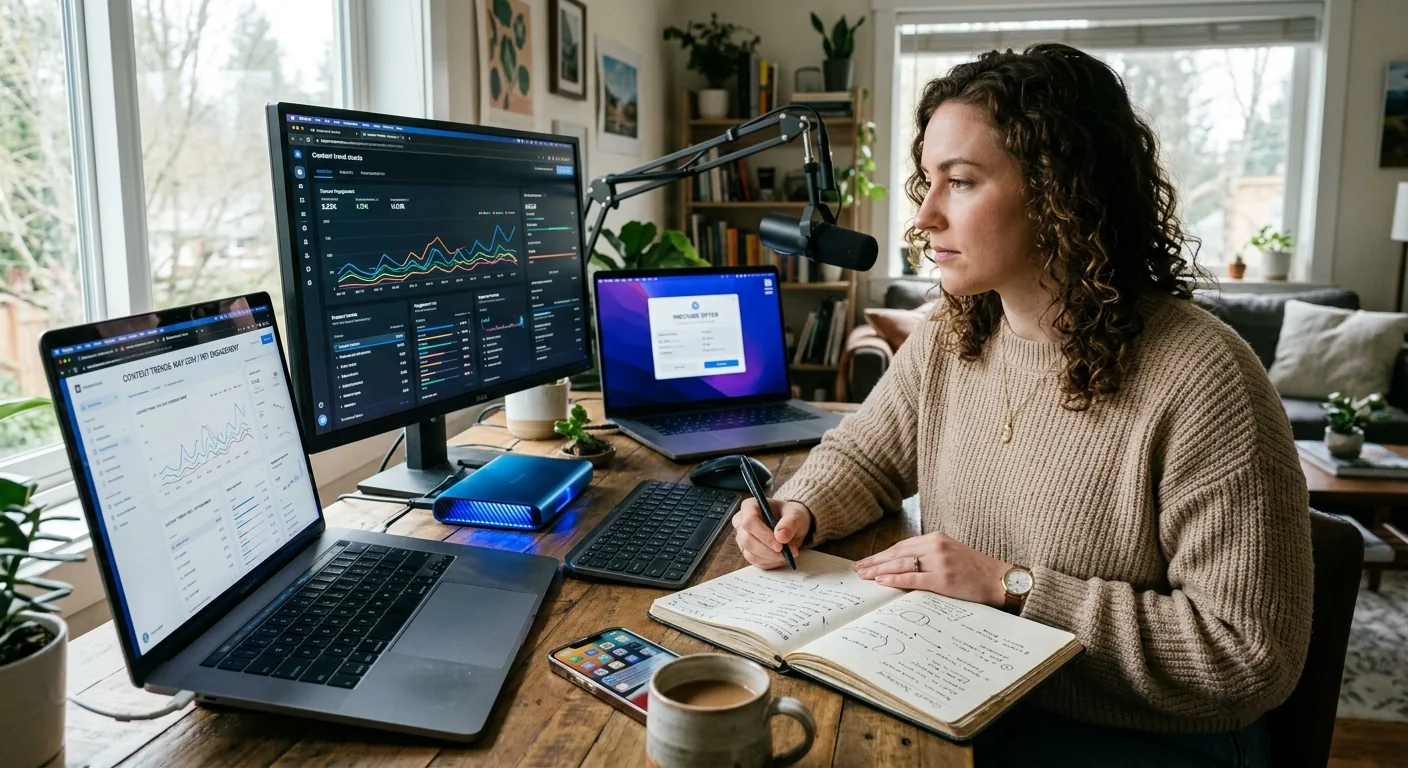 Creator working through content trends