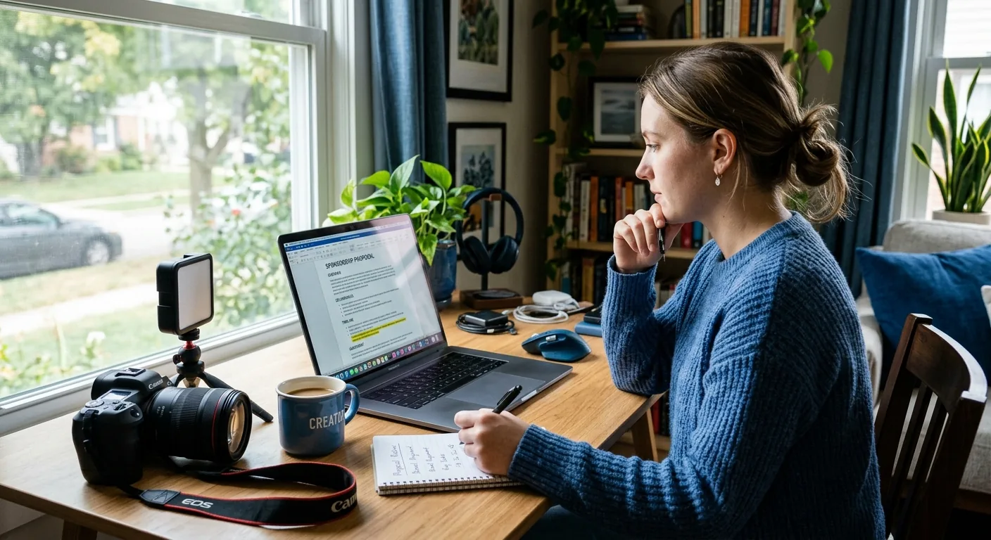 Creator working through brand collaboration opportunities