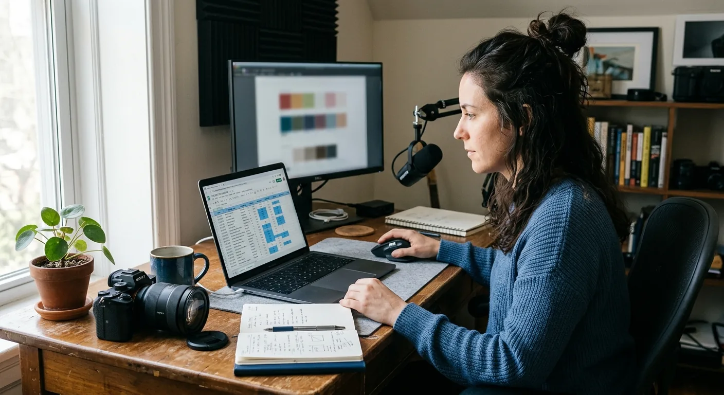 Creator working through brand collaboration opportunities