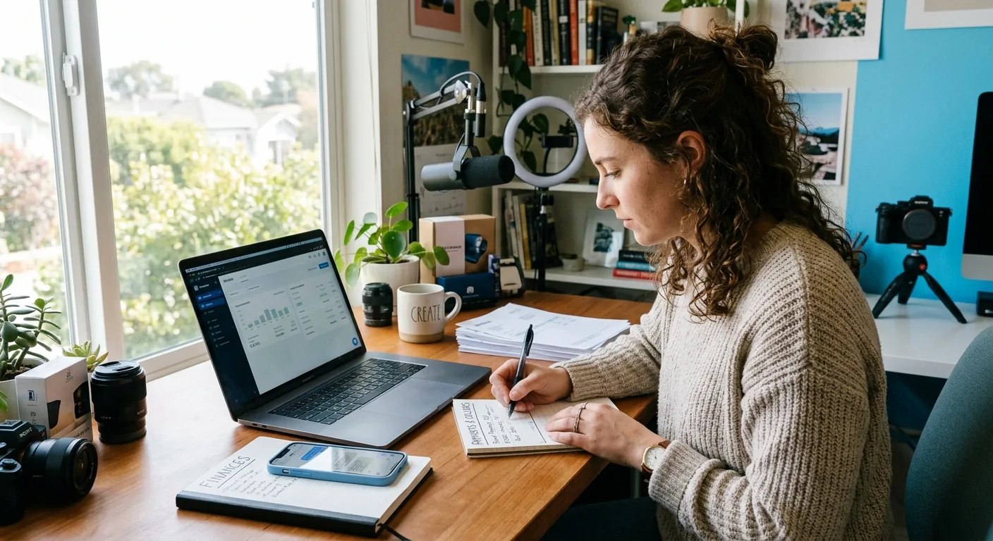 Creator working through brand collaboration opportunities