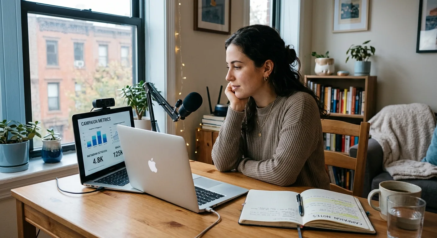 Creator working through influencer brand outreach