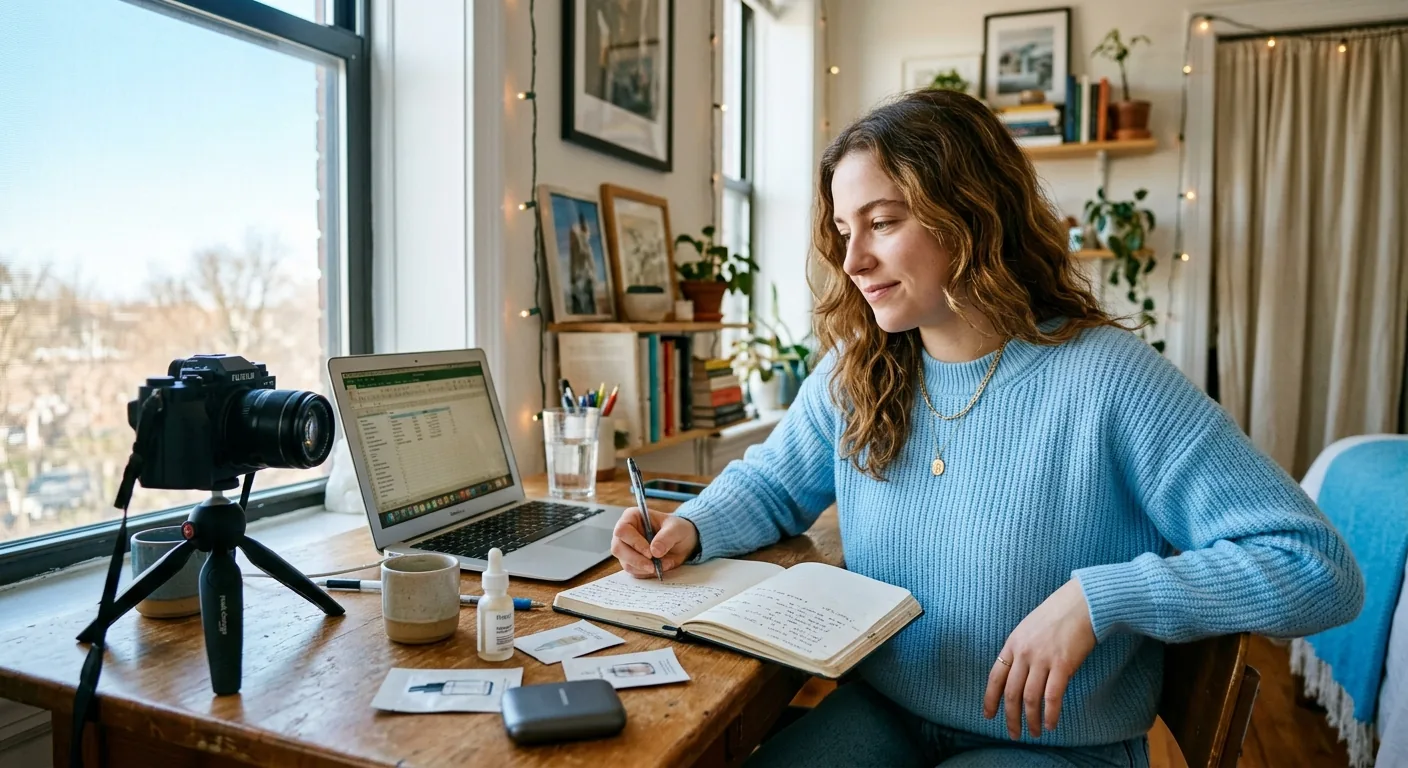 Creator working through brand collaboration opportunities
