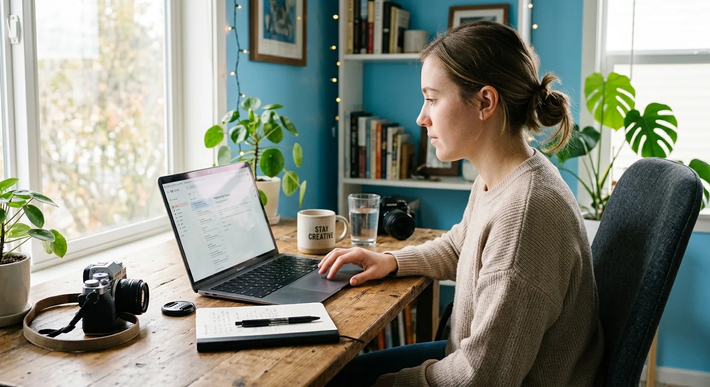 Creator working through brand collaboration opportunities