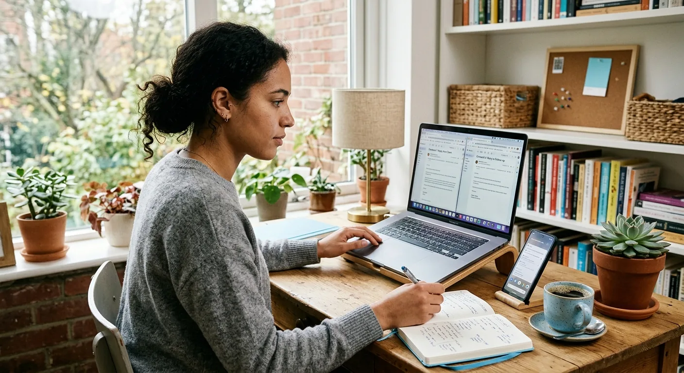 Creator working through influencer brand outreach