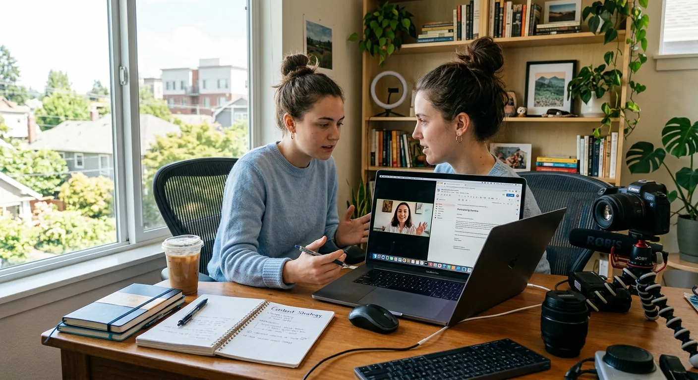 Creator working through influencer brand outreach