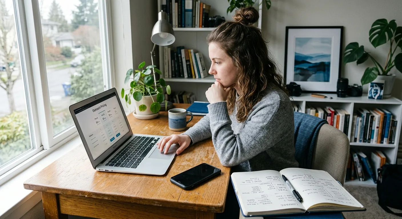 Creator working through influencer brand outreach
