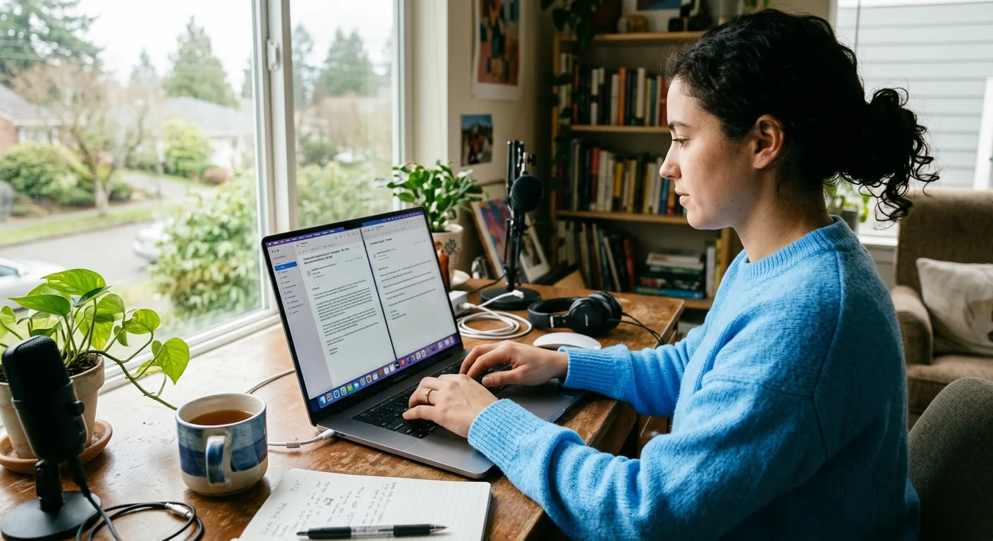 Creator working through influencer brand outreach