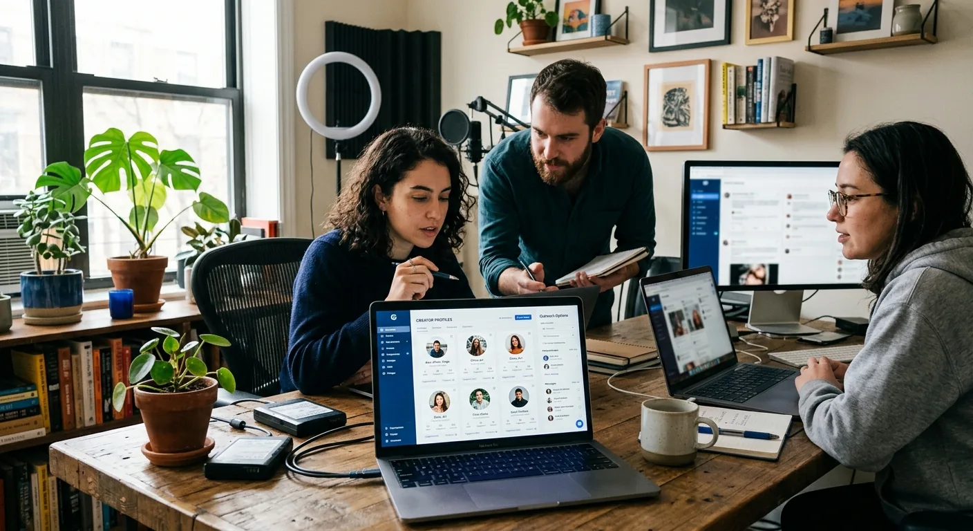 Creator working through influencer brand outreach