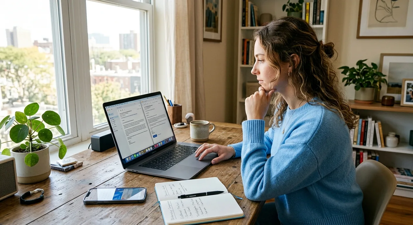 Creator working through influencer brand outreach