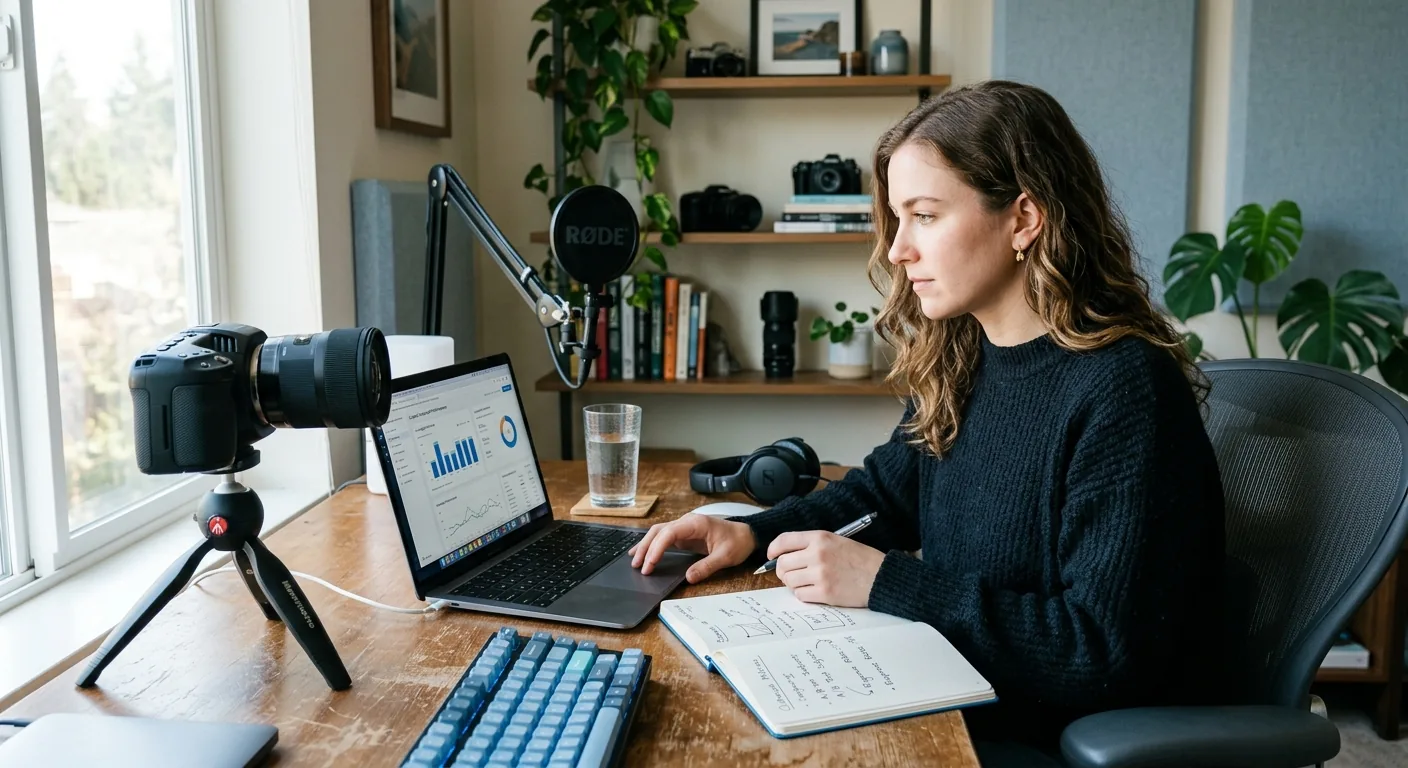 Creator working through influencer brand outreach