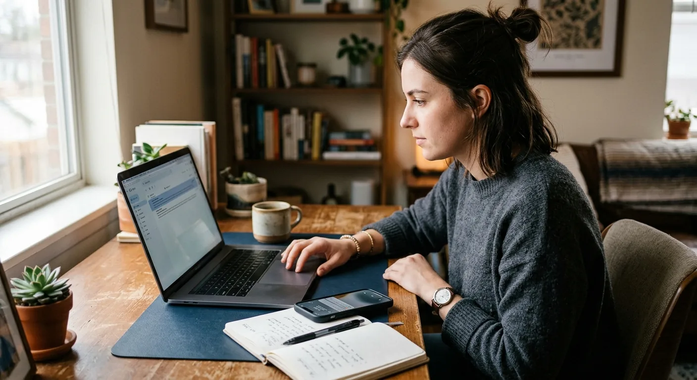 Creator working through influencer brand outreach