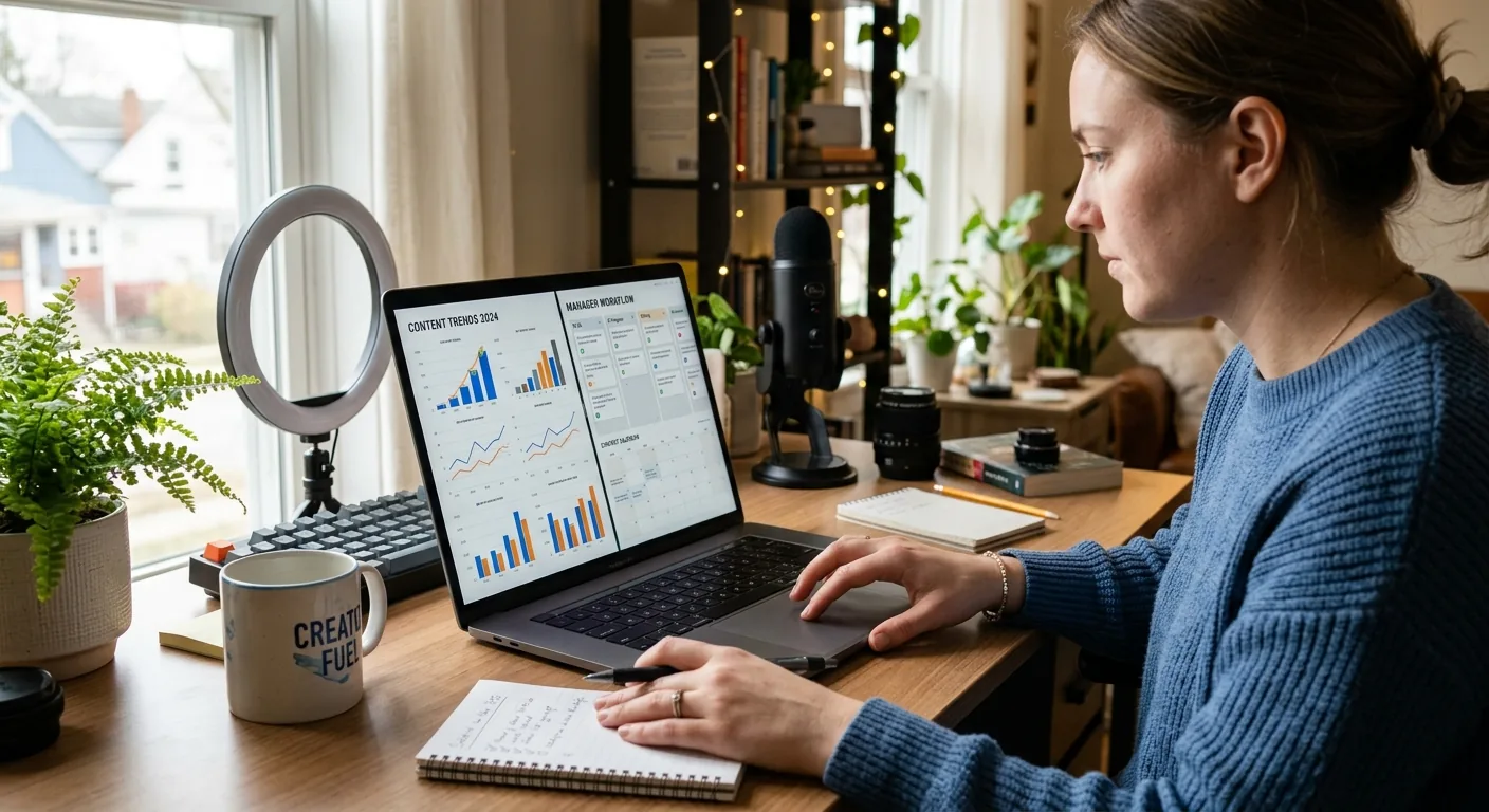 Creator working through content trends