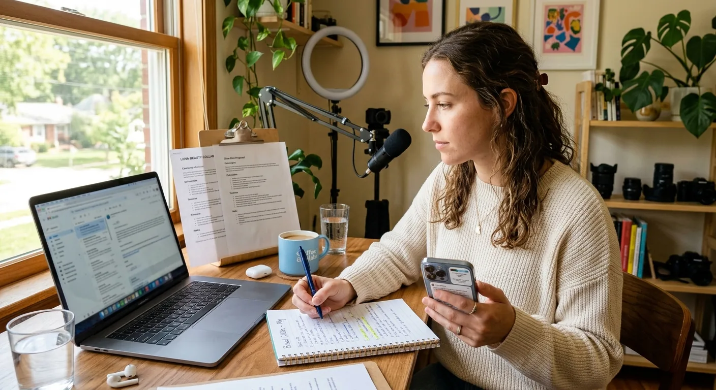 Creator working through creator brand deals