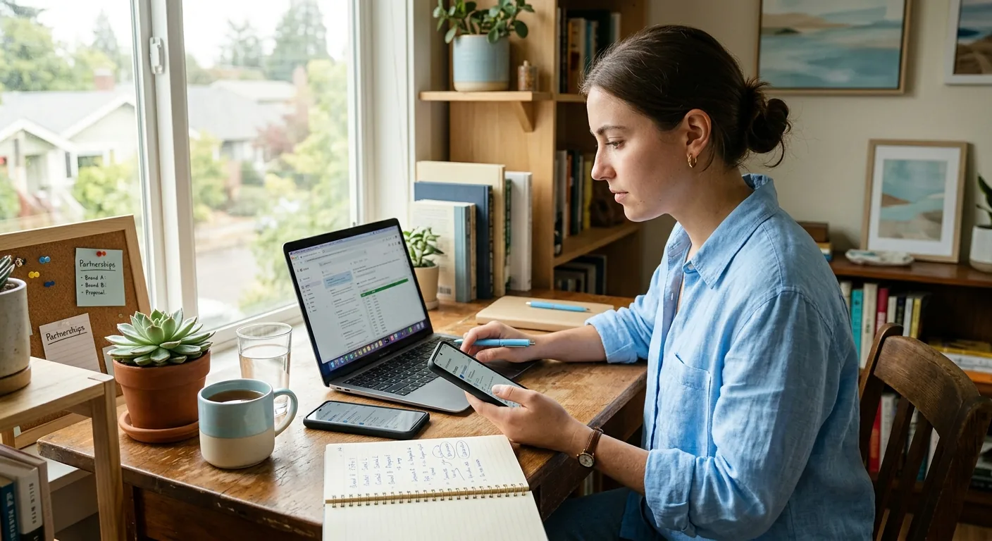 Creator working through creator brand deals