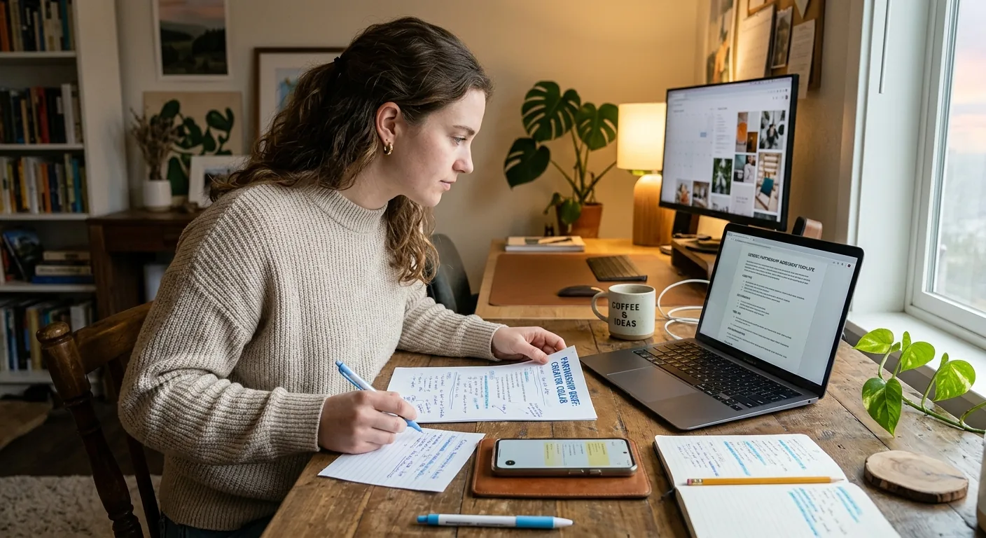 Creator working through creator brand deals