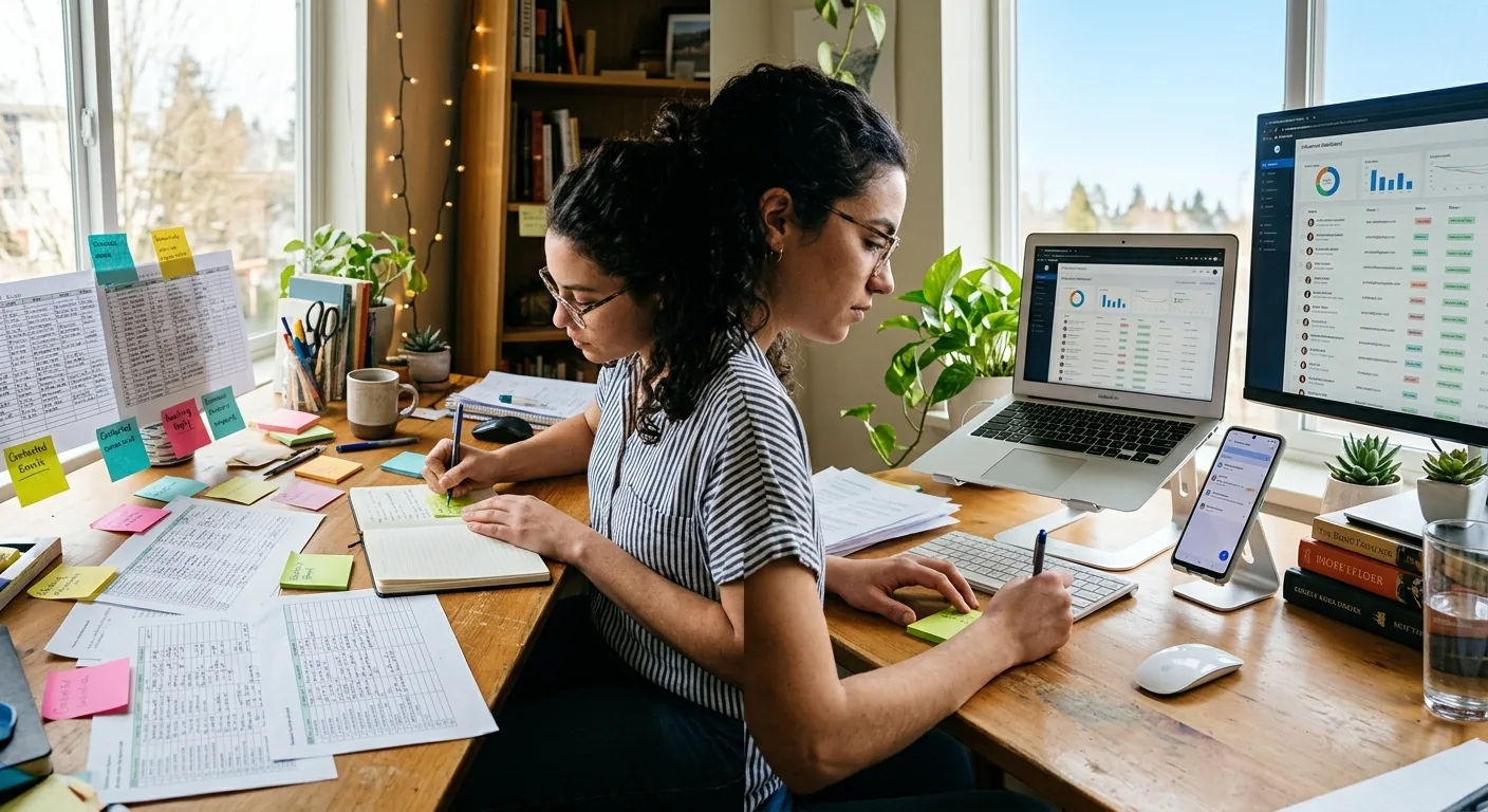 Creator working through influencer brand outreach