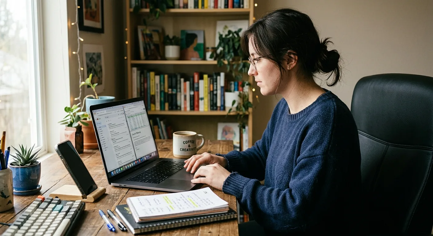 Creator working through influencer brand outreach