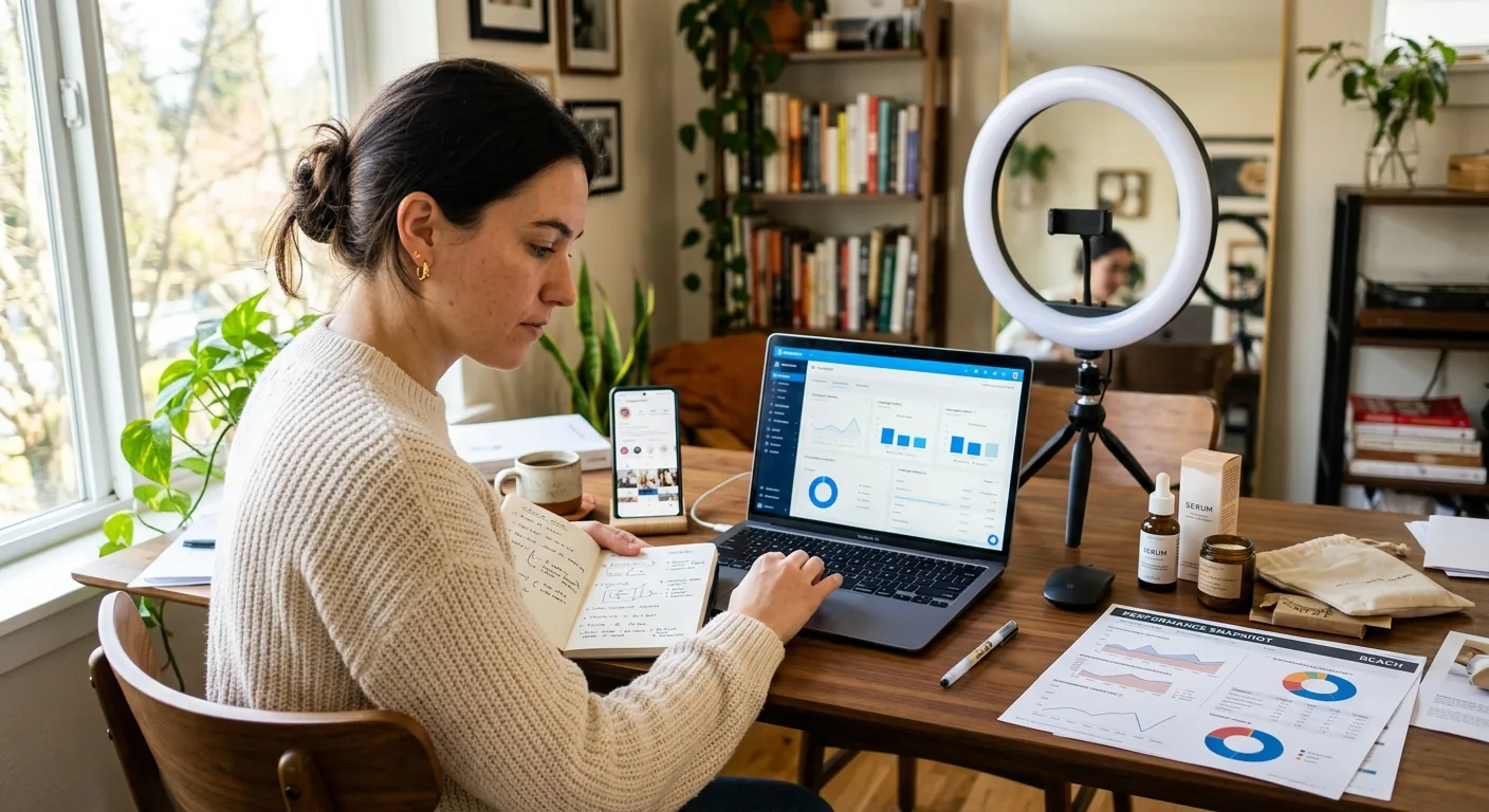 Creator working through influencer brand outreach