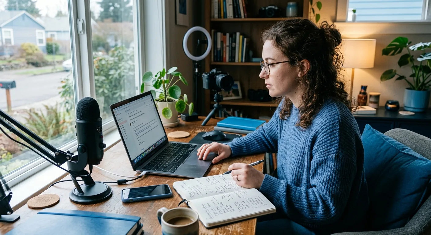 Creator working through influencer brand outreach