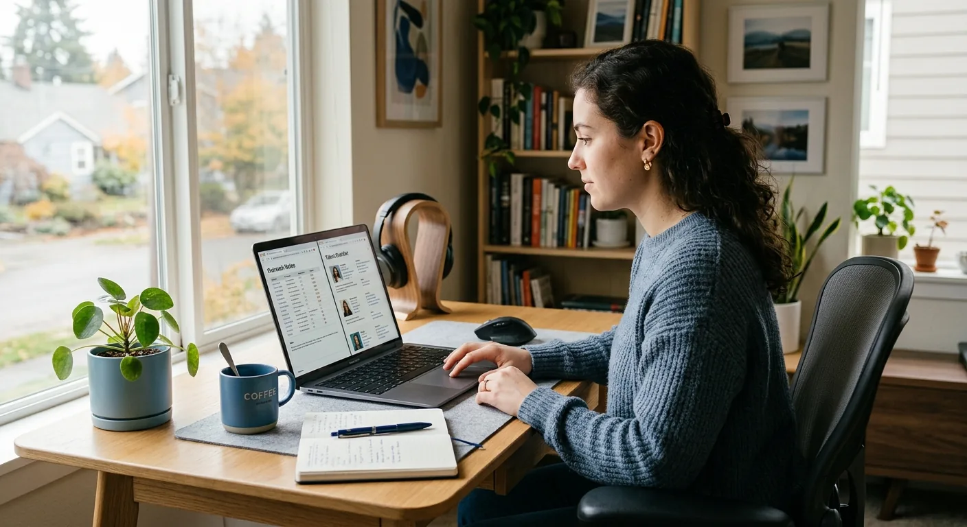 Creator working through influencer brand outreach