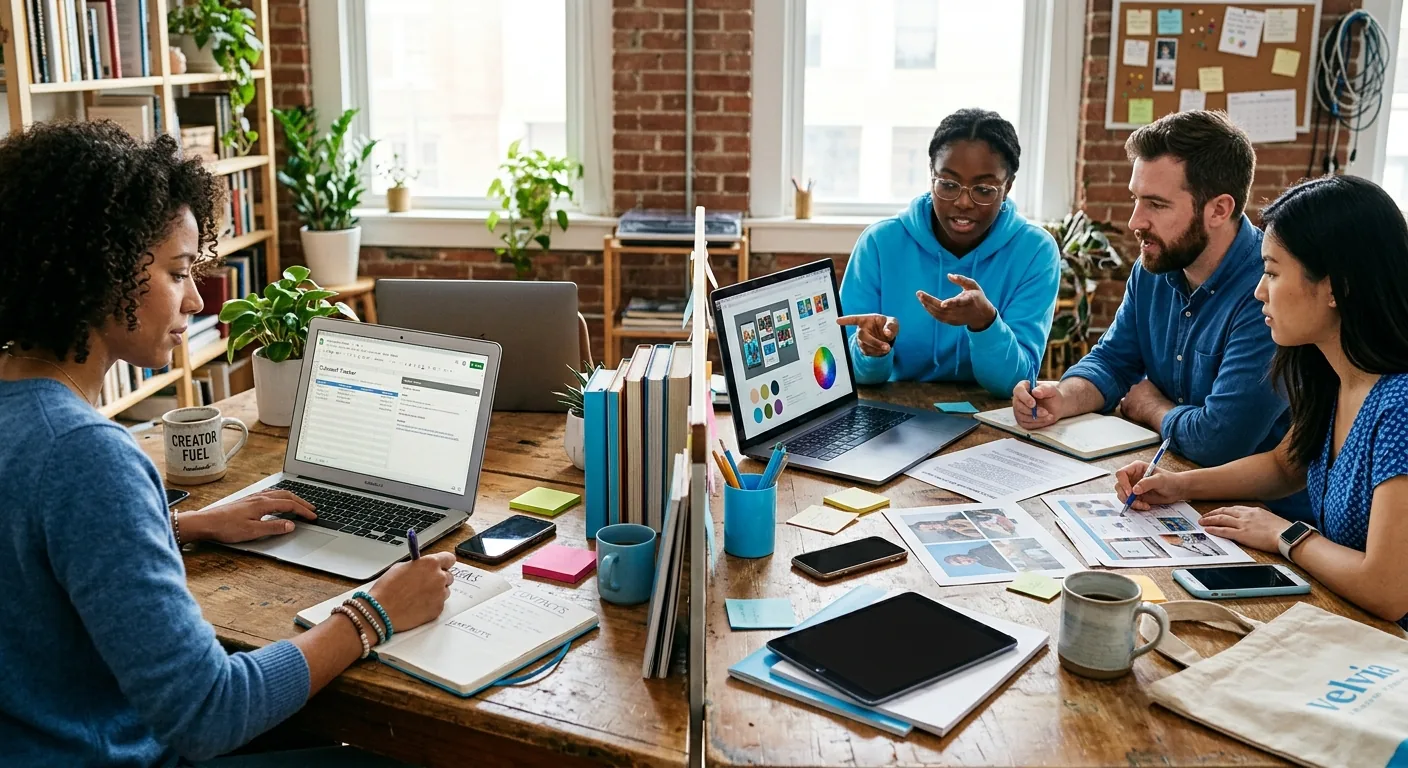 Creator working through influencer brand outreach