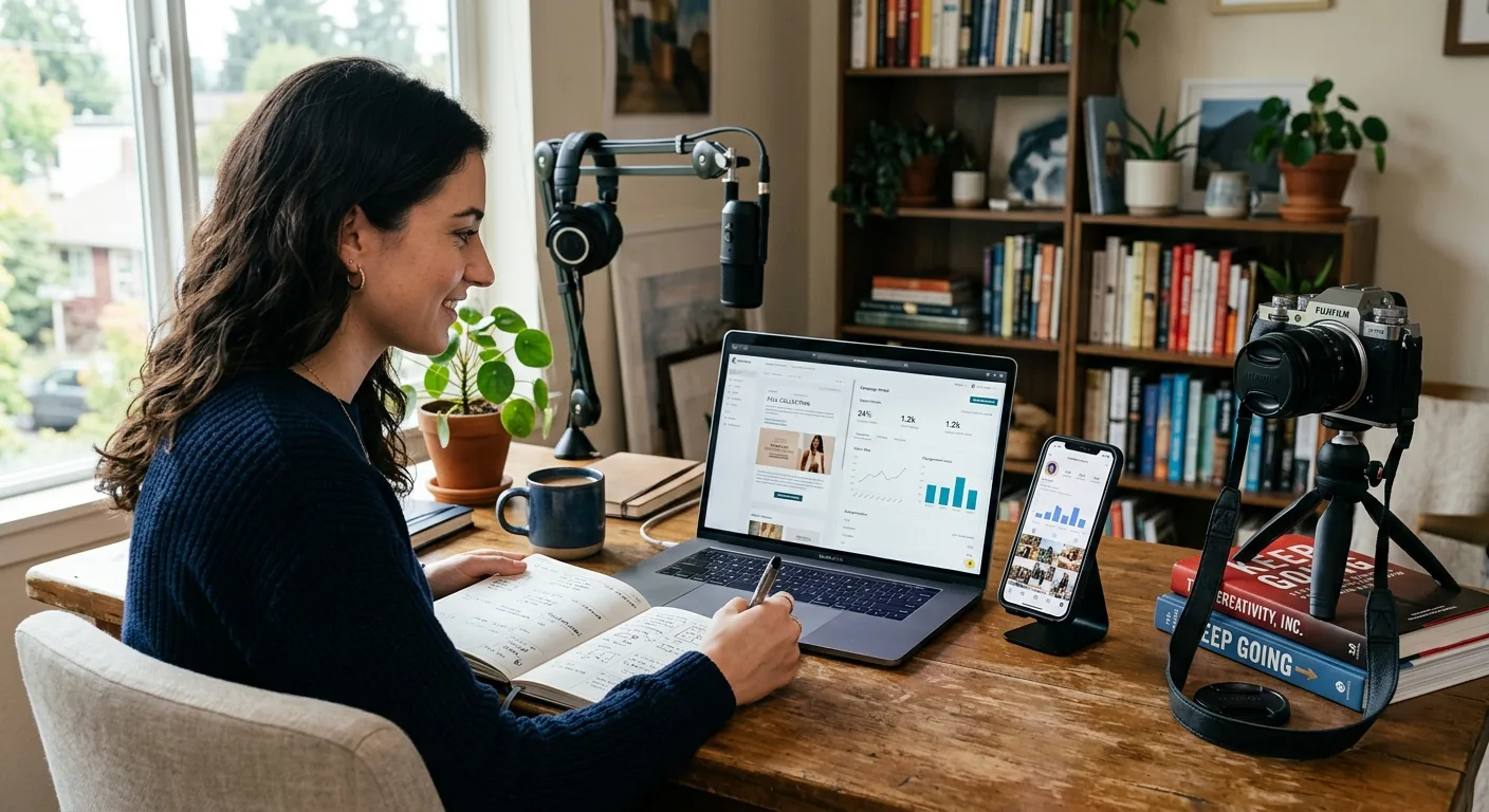 Creator working through influencer brand outreach