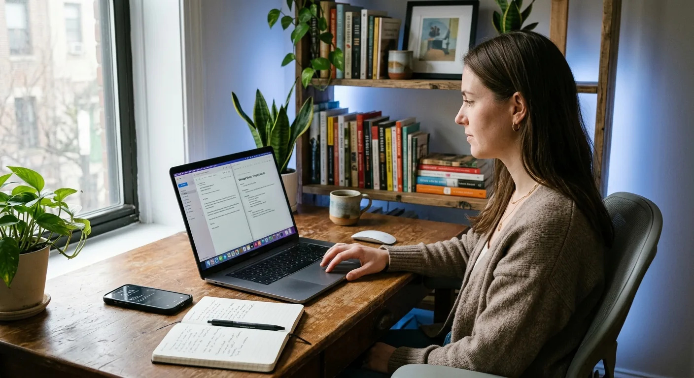 Creator working through influencer brand outreach