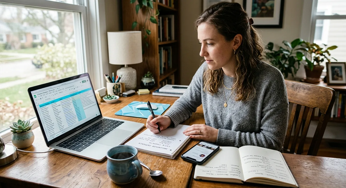 Creator working through influencer brand outreach
